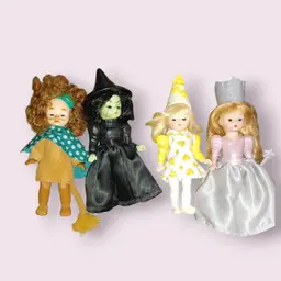 Madame Alexander "Wizard of Oz" Lot of 4 Dolls Munchkin Witches Lion Munchin