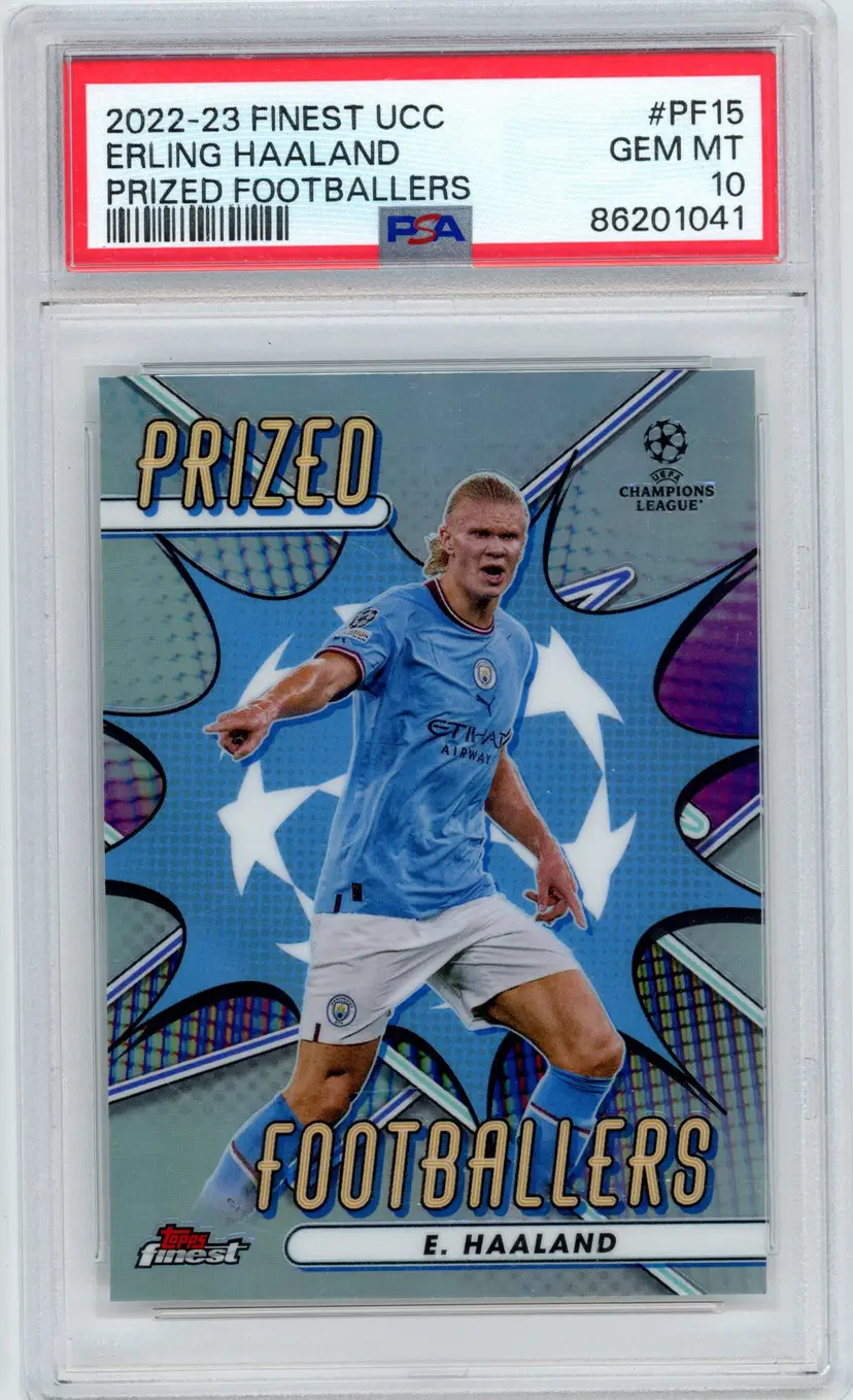 2022-23 Finest UCC ERLING HAALAND #PF15 Prized Footballers MANCHESTER CITY PSA 10 GEM MT