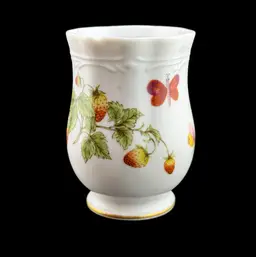 Strawberry Bug Insect Ceramic Cup Vase 3 1/2" As Is