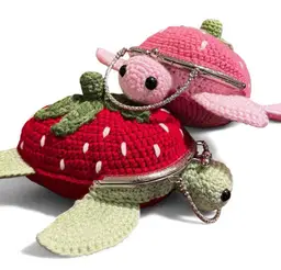 Crochet Strawberry Turtle Purse