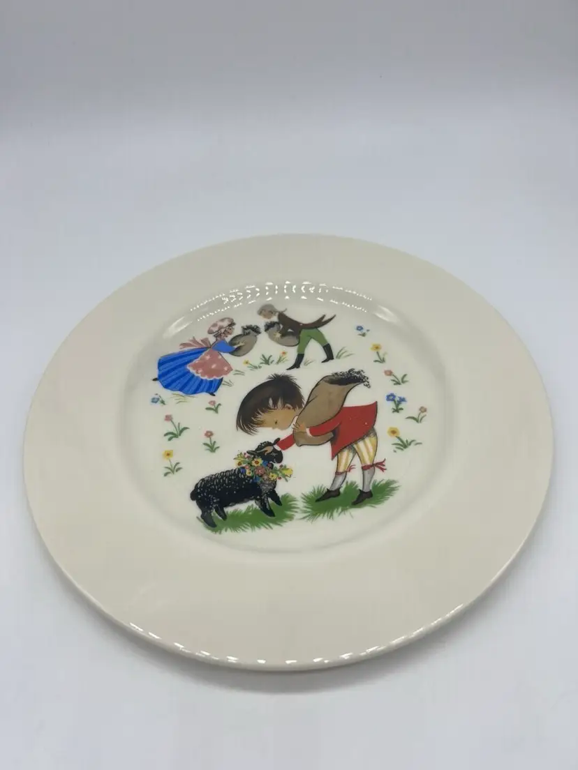 Vintage Pickard China Baa Baa Black Sheep Nursery Rhyme Child’s Plate