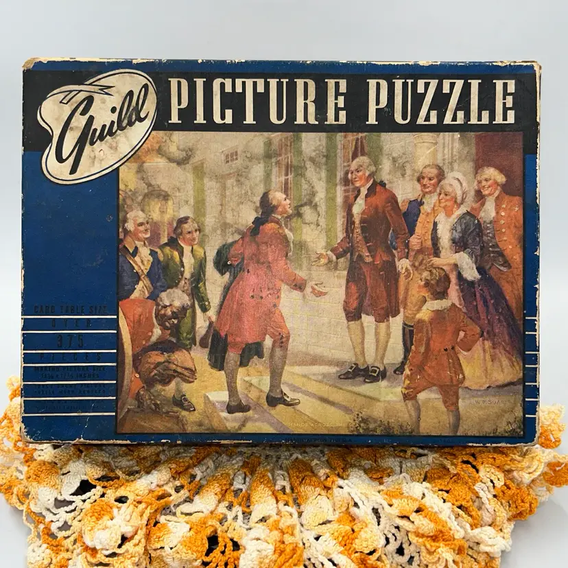 Vintage Whitman Guild Over 375 Piece Picture Puzzle “Hands Across The Sea” 1950s.