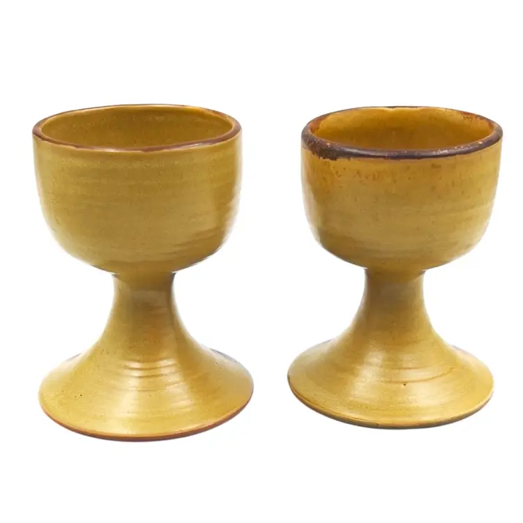 VINTAGE WINE GLASS GOBLETS 
By Pacific Pottery Stoneware(Bennett Welsh)