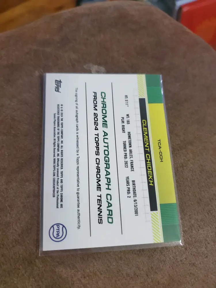 Clement Chidekh 2024 Topps Chrome Tennis Auto