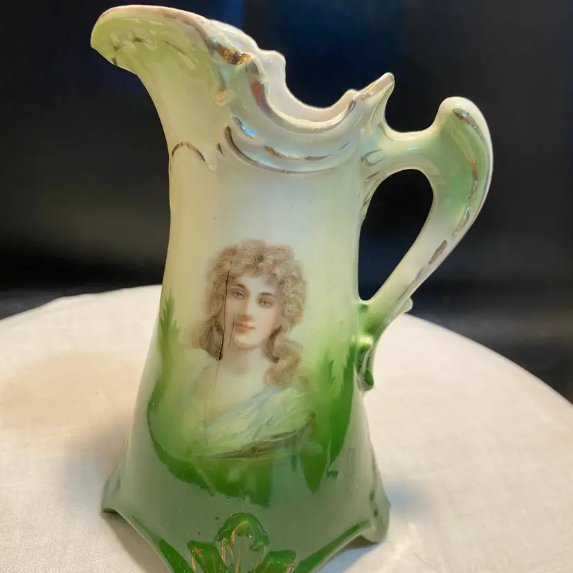 Vintage Made in Austria Victorian Portrait Pitcher