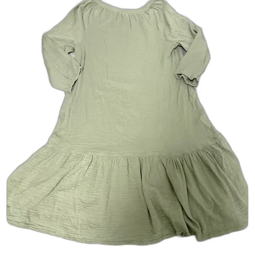 Lucky Brand Dress XL Sage Green Gauzy Cotton Prairie Midi Cottagecore Boho