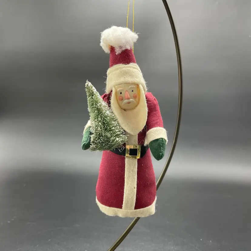 Vintage Silvestri Handcrafted Santa Claus Hanging Christmas Ornament
