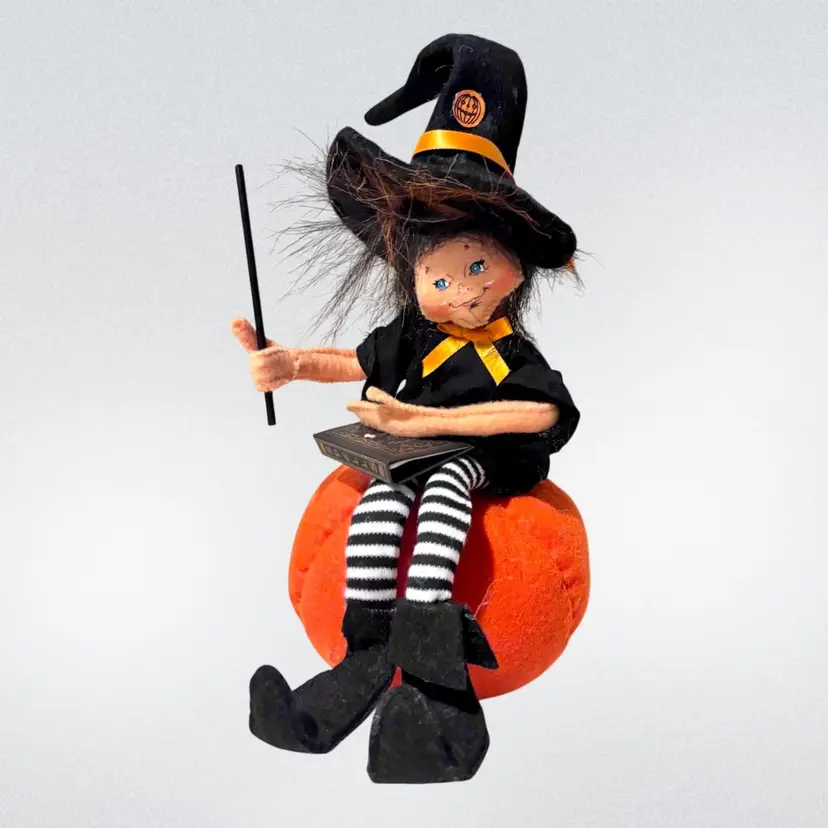 Annalee Witch on Pumpkin w/Book of Spells 2012 6”