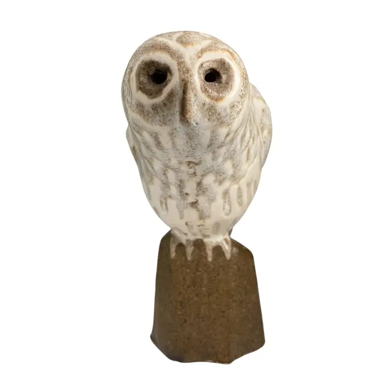 Vintage Andersen Design Studio Maine Art Pottery Owl Figurine Midcentury MCM 7.5"