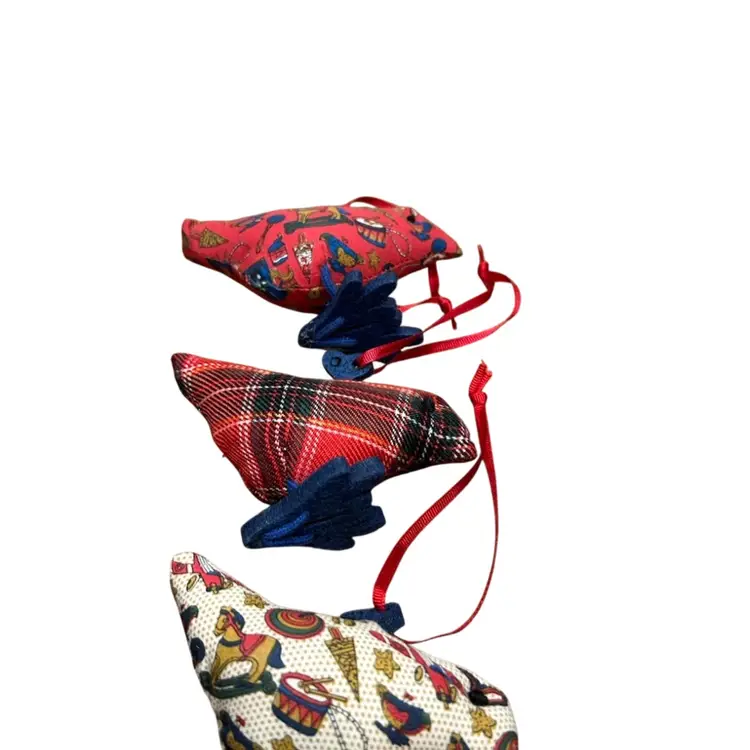 Snomys Sweden Hanging Fabric Set Of 3 Decorative Ornaments @4” Long