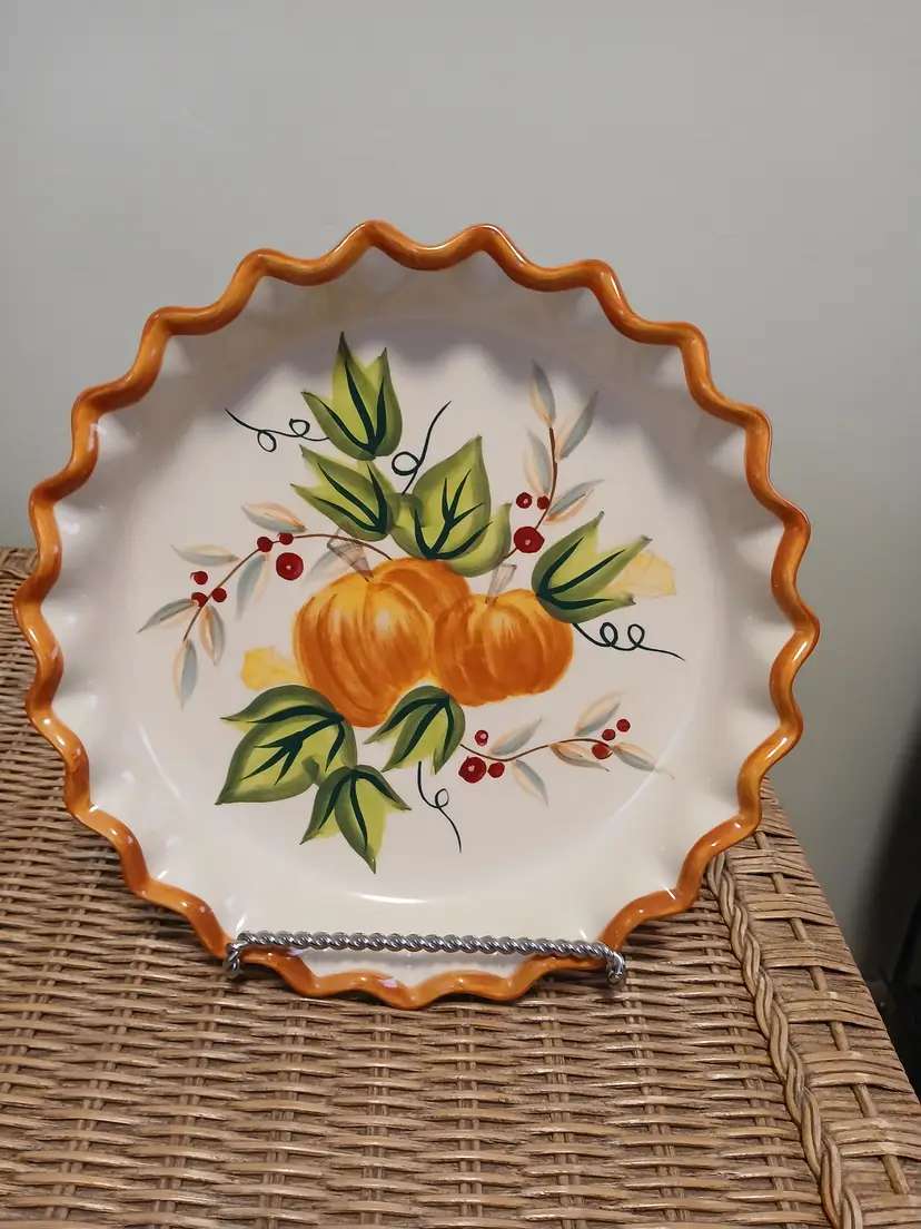 Vintage Pumpkin Harvest Pie Plate Mesa International
