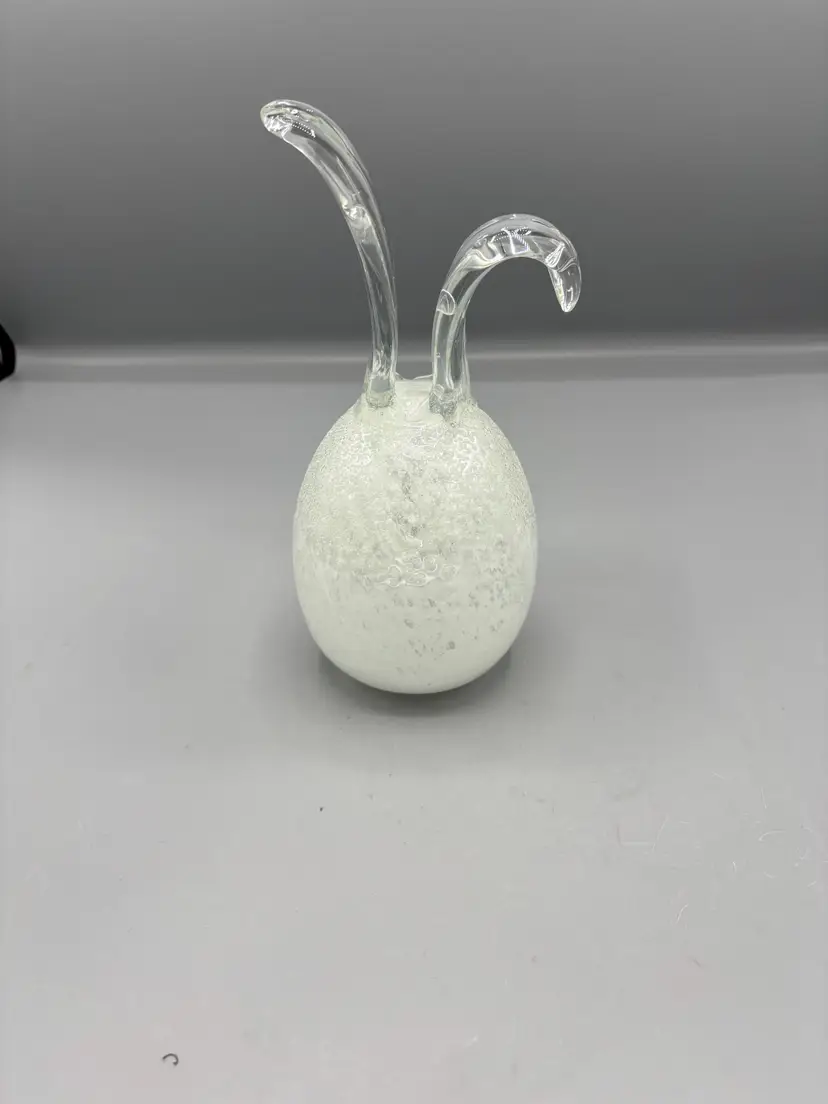 Clear & White Easter Egg with bunny ears