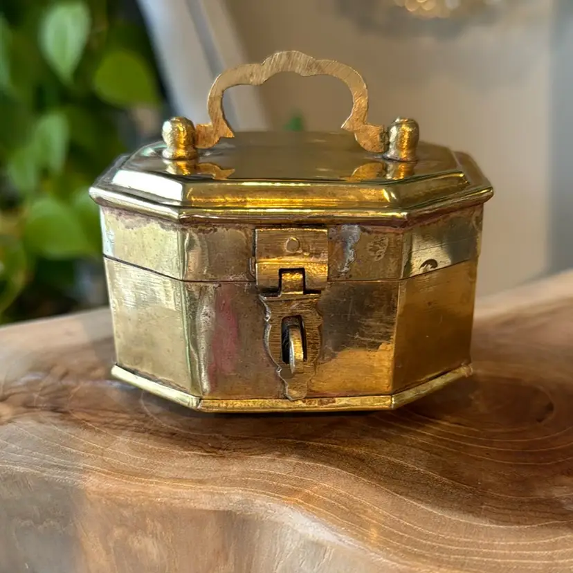 Footed Brass Trinket Box