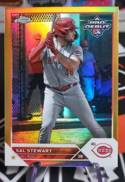 Sal Stewart 2023 Topps Pro Debut Chrome #PDC - 186 Gold Refractor 43/50 Reds
