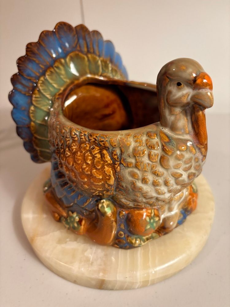 Vintage Turkey Planter Or Serving Bowl