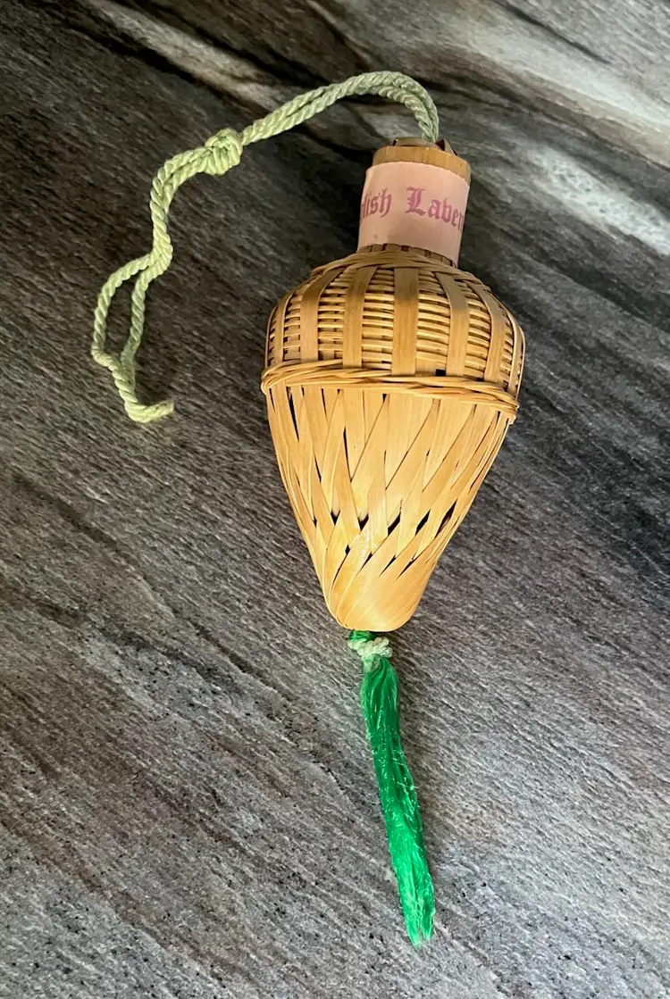 Vintage Wicker Hanging Sachet Ornament 4 1/2 inch