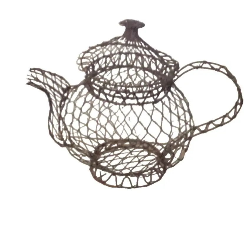 Wired Teapot For Plants (Spider Or Airplant) Or Colorful Decor