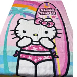 Hello Kitty Surf Board Beach Bath Pool Towel 27” X  54” by Sanrio Bright Colors