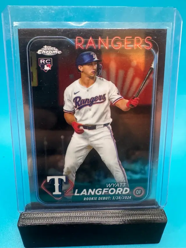 Wyatt Langford Topps Chrome Update Rookie Debut RC Texas Rangers