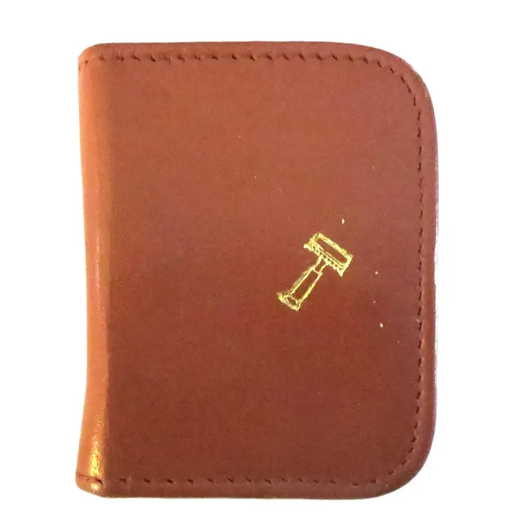 Vintage Travel Razor With Genuine Leather Case Dresser Decor