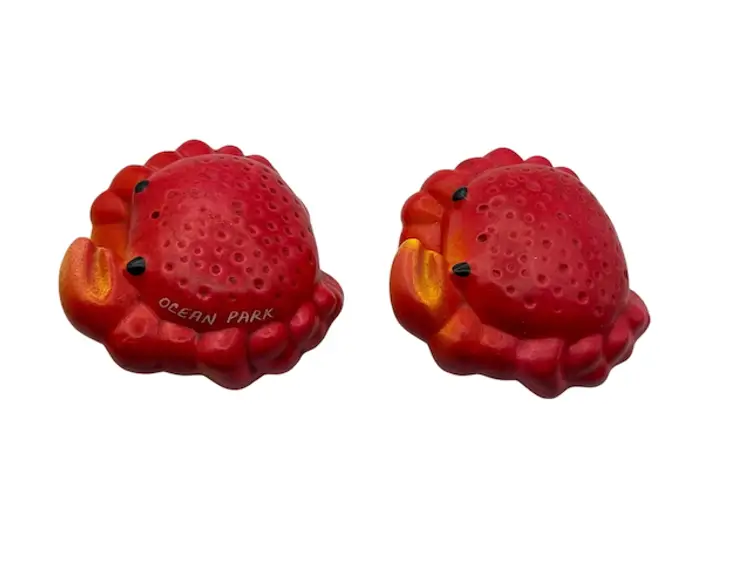 Vintage Ocean Park Santa Monica Souvenir Crabs Salt n Pepper Shakers 3"