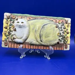 E Smithson Cat Folk Art 3D Wall Hanging … Buttercup