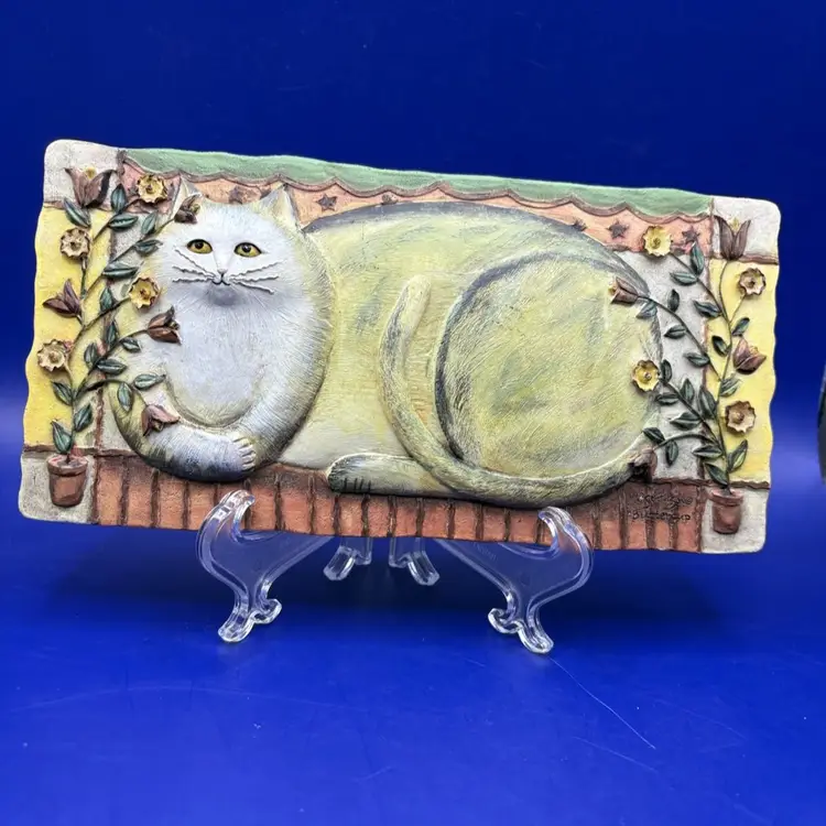 E Smithson Cat Folk Art 3D Wall Hanging … Buttercup