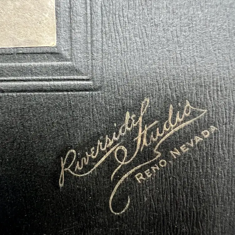 Antique Cabinet Card Man Portrait Thick Mustache Riverside Studio Reno Nevada Formal Wear