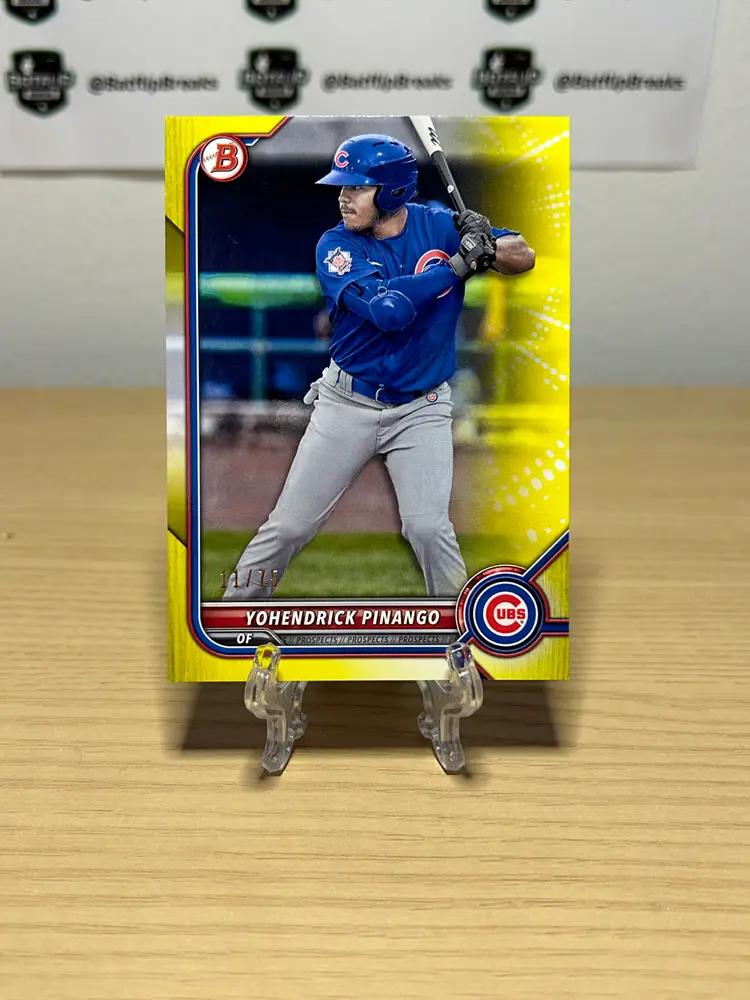 Yohendrick Pinango 2022 Bowman Prospect Yellow Parallel /75 #BP-95 Chicago Cubs