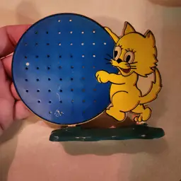 Vintage plastic kitty kitten cat earring holder tree