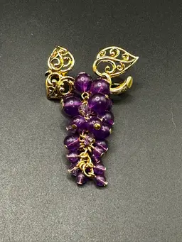 66 - Avon Beaded Grapes Brooch