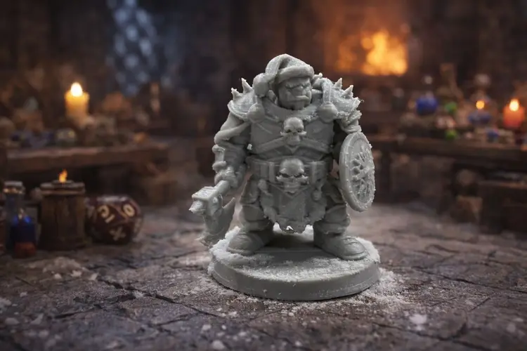 Orc Warrior Miniature 32mm – Unpainted DND Mini – Fantasy RPG Tabletop Figure for Painting – Dungeon Master Encounter Boss