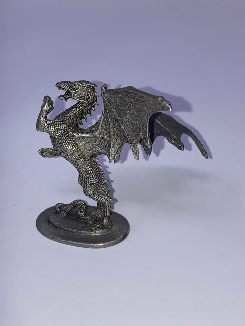 Vintage 80-90s Ral Partha Pewter Dragon Figurine! PP277! Just shy of 2 1/2” Tall and just shy of 2 1/2” Wide!