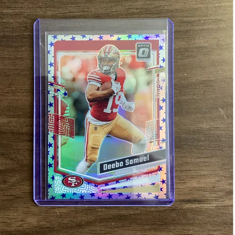 2023 Optic Deebo Samuel Blue Stars Emoji SP San Francisco 49ers - silver holo