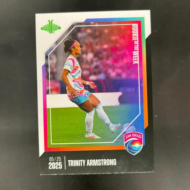 Trinity Armstrong 2025 NWSL Parkside Pronto Rookie Of The Week Subscriber Exclusive /210 Soccer Card #ROW10