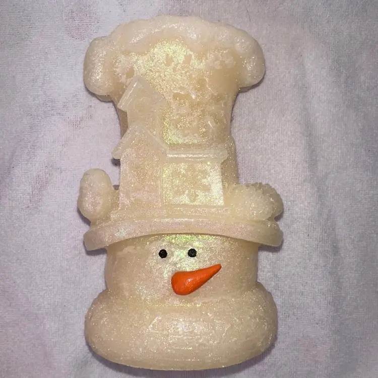 Preowned Rite-Aid Home For The Holidays LED Glitter Snowman Light Up w/Timers
