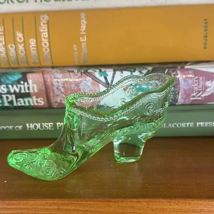 Vintage glass shoe