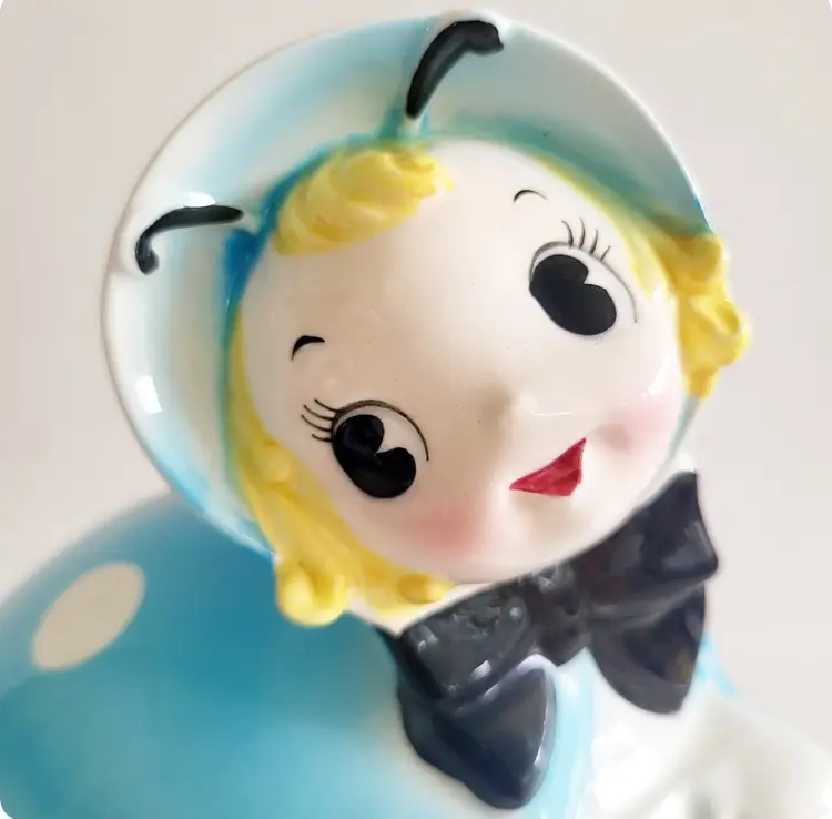 Vintage Northern Imports Blue Ladybug Cookie Jar- READ DETAILS/SEE PHOTOS