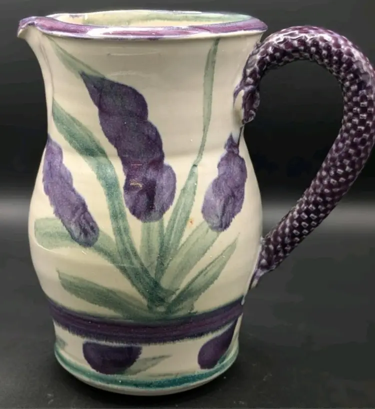 Vintage Stoneware Lavender Pitcher Signed Mungar Or Munzar