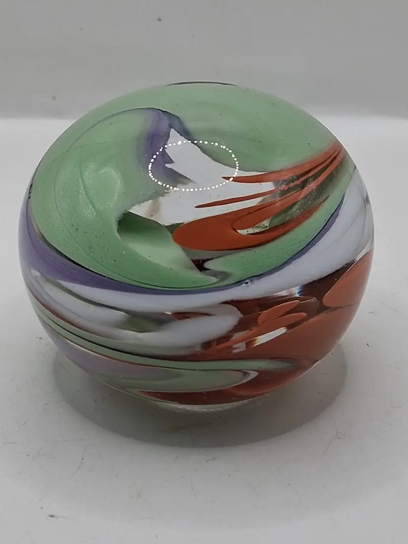 Vintage Wedgewood Glass,  England Multicolored Swirl Paperweight