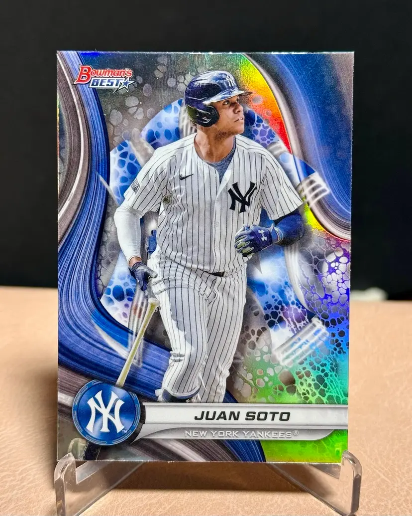JUAN SOTO 2024 BOWMAN'S BEST REFRACTOR #45 NEW YORK YANKEES 1990 DONRUSS BART GIAMATTI