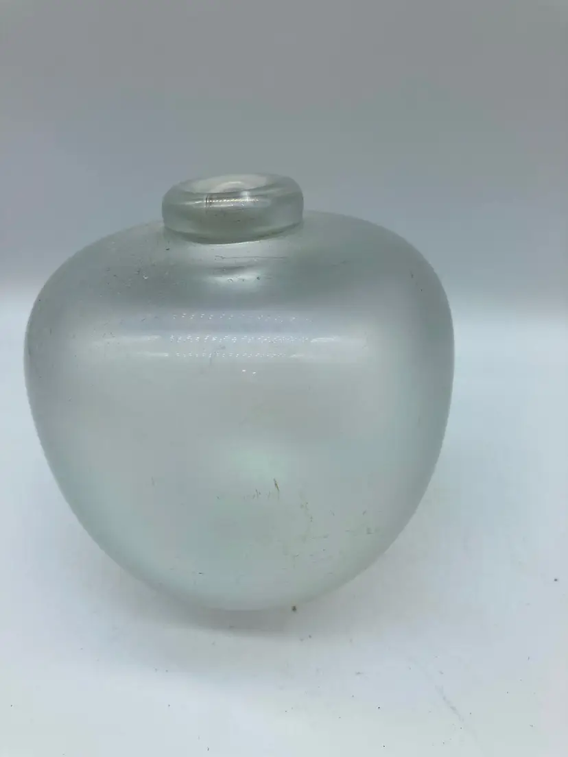 Brian Maytum Studio Opalescent Glow Blown Glass Torchiere Oil Lamp, Signed and Dated 1984