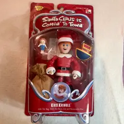 NEW SEALED MEMORY LANE SANTA CLAUS IS COMIN' TO TOWN KRIS KRINGLE WITH TOY BAG