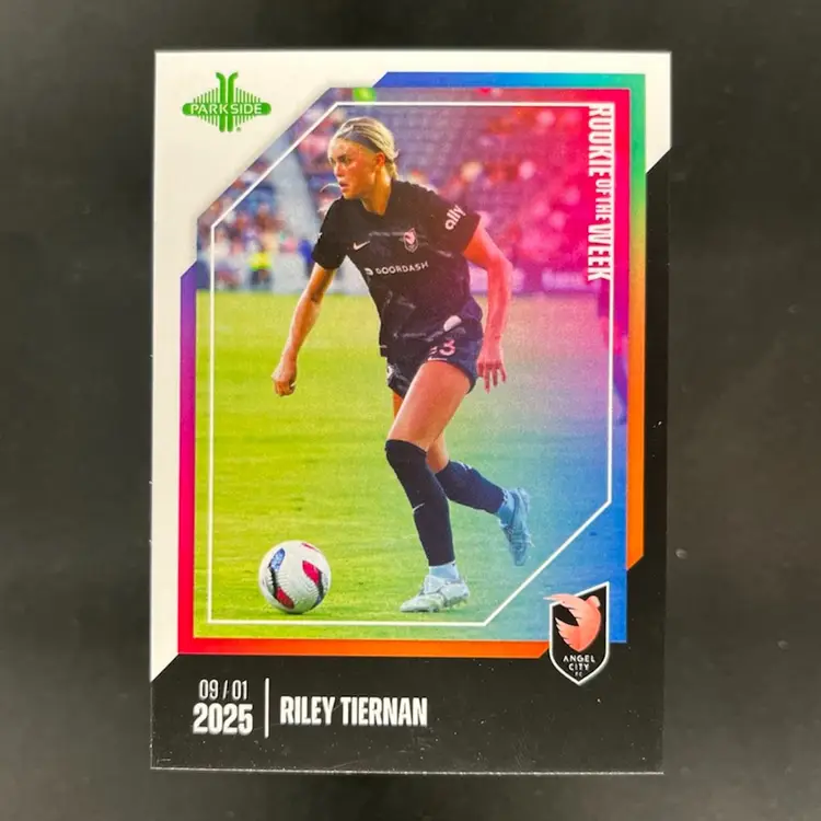 Riley Tiernan 2025 NWSL Parkside Pronto Rookie Of The Week Subscriber Exclusive /210 Soccer Card #ROW18