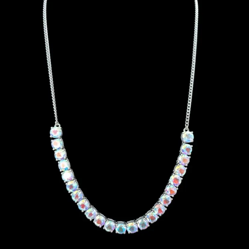 Sterling Silver AB CrystalNecklace
