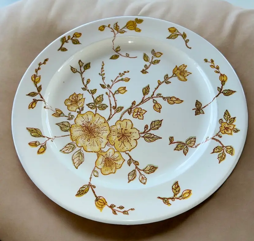 VINTAGE Anchor Hocking DEVONSHIRE Ironstone Dinner Plate 10.5" USA Made