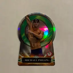 Michael Phelps 2024 Topps Chrome US Olympic And Paralympic Hopefuls Chasing The Rings Green Case Hit