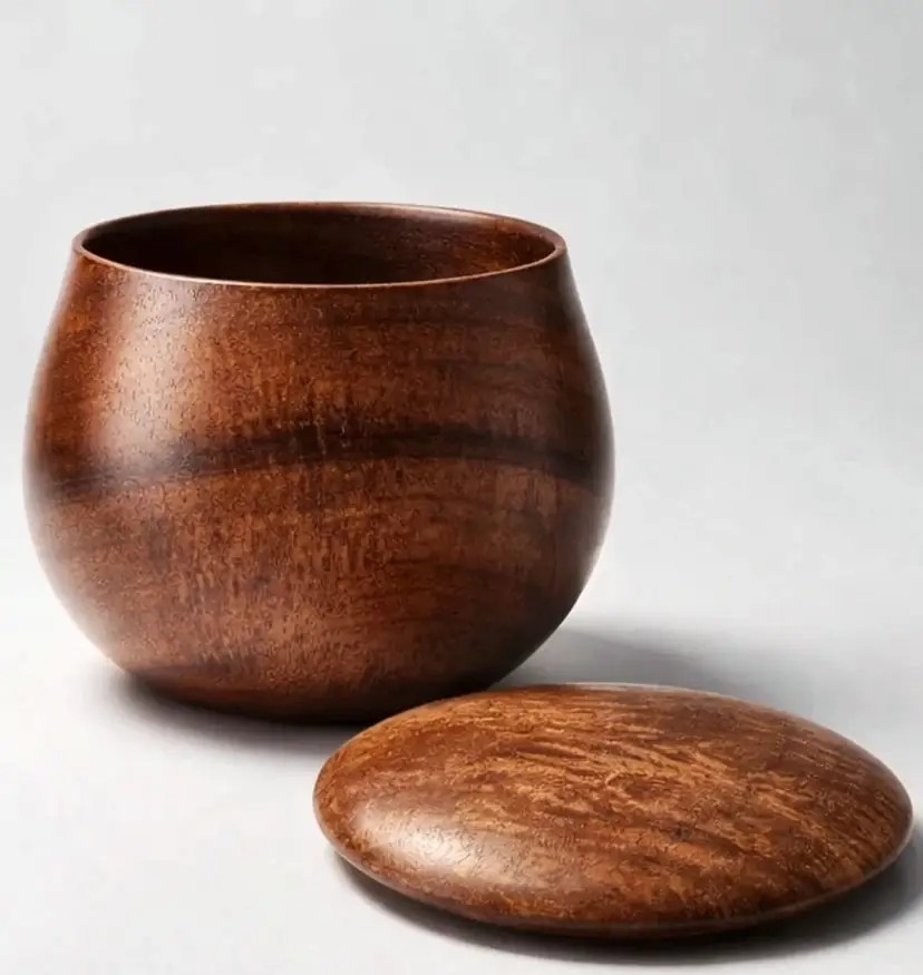 Dan DeLuz Signed Hawaiian Koa Wood Lidded Bowl 4" Rare Masterpiece Art