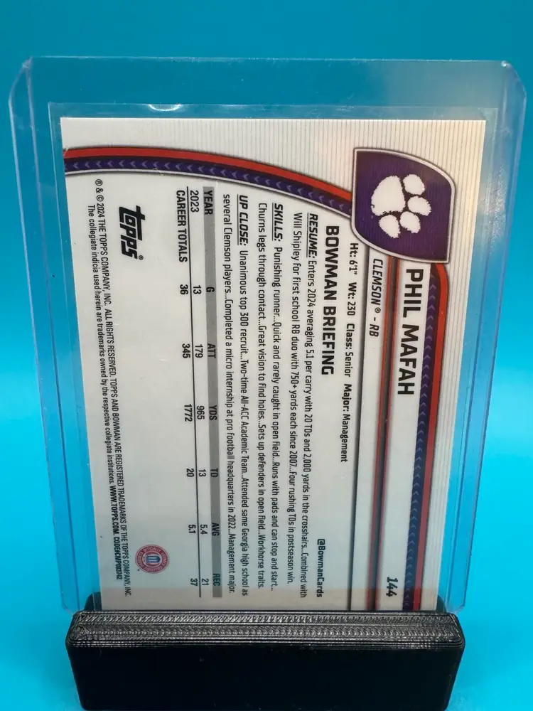 Phil Mafah Bowman Sapphire Gold Refractor /50 Dallas Cowboys