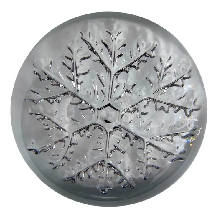 Vintage Avon Snowflake Paperweight, 24% Lead Crystal, Domed, Made in France